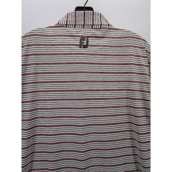 FootJoy Polo Shirt XL FJ Golf Pullover Rugby Striped Logo Stretch - Picture 8 of 11